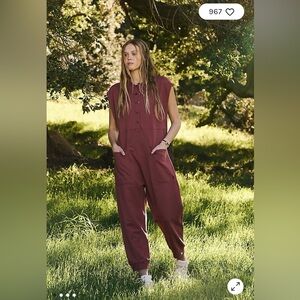 NWOT FP Movement All Day Everyday Henley Jumpsuit Size Medium